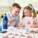 Etiquettes autocollantes personnalisées avec nom pour le chapeau de lapin de Pâques Décoration de la fête de Pâques Favors pour les enfants