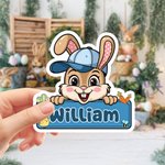 Etiquettes autocollantes personnalisées avec nom pour le chapeau de lapin de Pâques Décoration de la fête de Pâques Favors pour les enfants