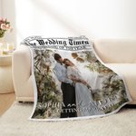 Couverture douce avec textes et noms Décoration d'intérieur Mariage Saint-Valentin Cadeau pour les couples