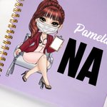 Planificador personalizado de dibujos animados de personajes médicos 2026 Cuaderno de espiral A5 con nombre y páginas semanales y mensuales para planificador Regalo de cumpleaños para enfermera doctor