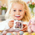 Gepersonaliseerde schattige Belle het konijntje dwerg 12 oz emaille mok met naam dagelijks gebruik gelukkig Pasen geschenk voor kinderen