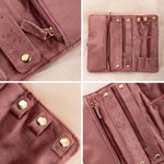 Personalized Multicolor Foldable Velvet Jewelry Roll Organizer with Name Travel Accessory Wedding Birthday Gift for Women