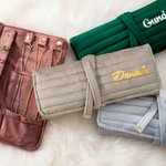 Personalized Multicolor Foldable Velvet Jewelry Roll Organizer with Name Travel Accessory Wedding Birthday Gift for Women