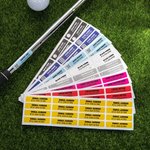 Gepersonaliseerde Set van 16 Multikleurige Waterdichte Vinylstickers Voor Golf Tennis Badminton Clublabels met Naam Nummer Cadeau voor Golfliefhebbers