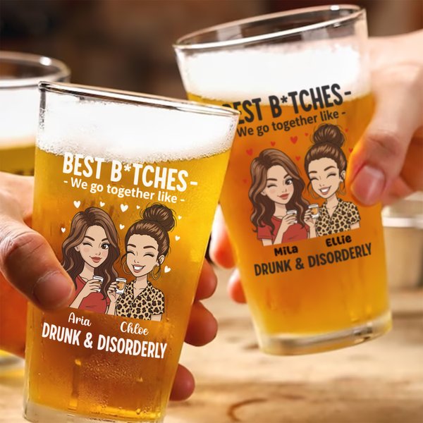 Personalisierte Freunde Cartoon Charakter Bierglas mit Namen täglichen Gebrauch Geburtstag Geschenk für Freunde Bestie
