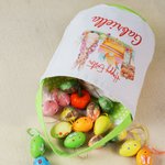 Panier de Pâques personnalisé avec nom et doublure à pois Œufs de chasse Fête de Pâques Cadeau de Pâques pour enfants