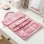 Personalized Multicolor Foldable Velvet Jewelry Roll Organizer with Name Travel Accessory Wedding Birthday Gift for Women