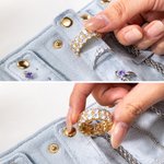 Personalized Multicolor Foldable Velvet Jewelry Roll Organizer with Name Travel Accessory Wedding Birthday Gift for Women