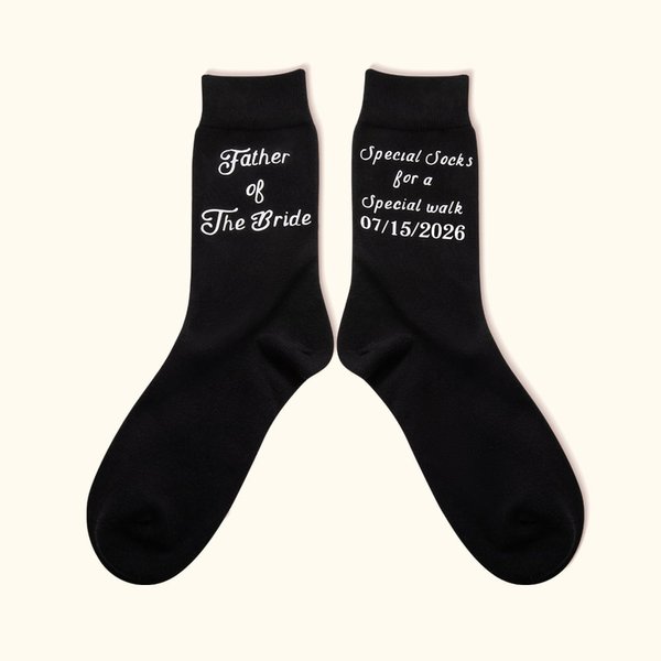 Calcetines especiales personalizados para un paseo especial Calcetines de hombre con fecha Regalo de boda para el padre de la novia