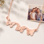 Personalised Birth Butterfly Necklace Dainty Jewellery Daily Use Anniversary Birthday Gift for Woman Mom