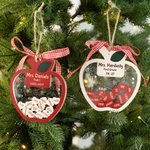 Personalized Apple Flat Shaker Heart Names Acrylic Ornament with Year and Title Appreciation Birthday Christmas Gift for Teachers