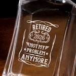 Personalised Vintage Wreath Retired Whiskey Decanter with Engraved Year Retirement Birthday Anniversary Gift for Men Whiskey Lovers