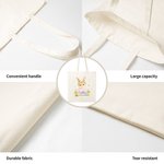 Personifierad krans Bunny Highland Cow Easter Animal Butterfly Canvas Tote Bag med namn Daglig användning Påskdag Present till pojkar flickor