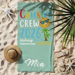 Personalized Multicolour Cousin Crew Quick Dry Oversized Beach Towel with Name Travel Essential Birthday Summer Vacation Gift for Kids