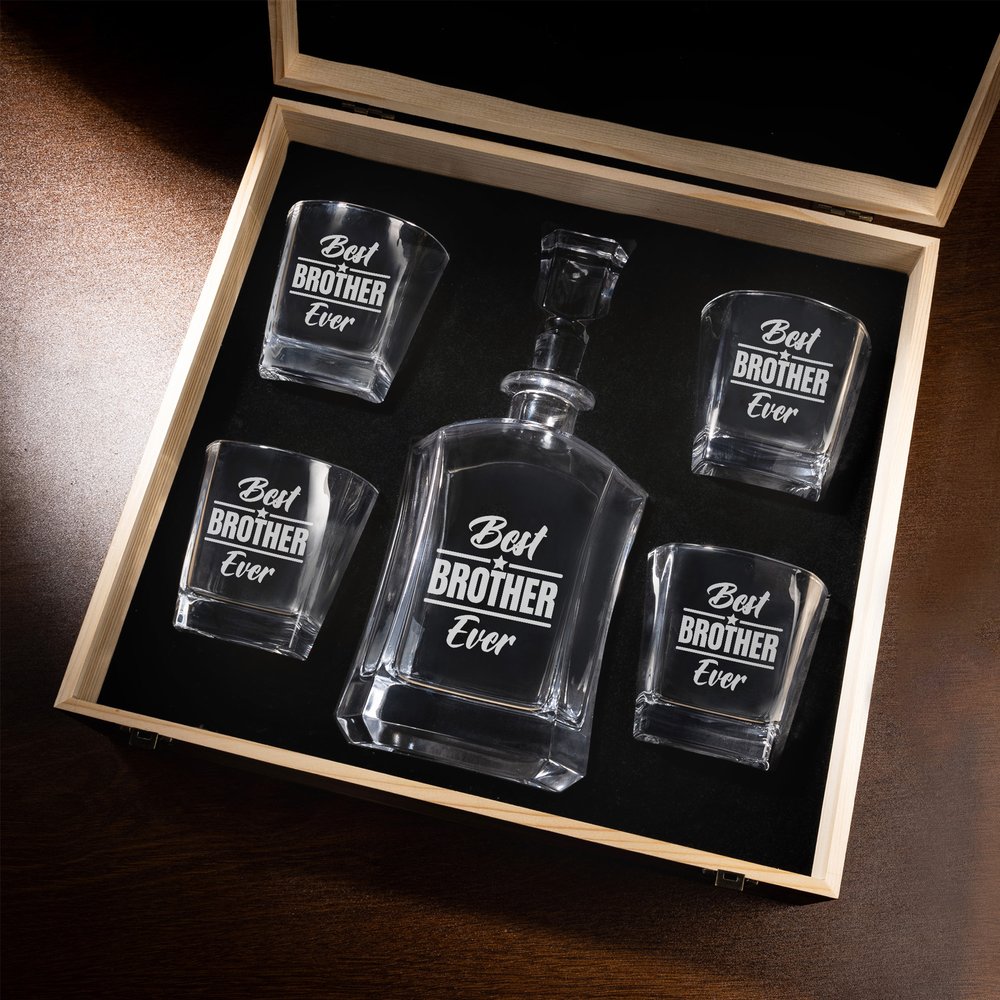 Personlig Best Families Ever Hexagonal karaff Födelsedagspresent för män Whiskeyälskare 10