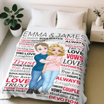 Couverture douce avec nom de couple Décoration d'intérieur Anniversaire Saint-Valentin Cadeau pour couple