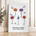 Personalized Crystal Birth Flower Canvas Painting Frame with Name and Text Birthday Gift Valentine's Day for Best Friend Girlfriend Mother