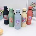 Personalisierte 550 ml Aquarell Blumen Stil Wasserflasche mit Auslaufsicherem Verschluss Trageschlaufe Geburtstag Geschenk für Freunde Familie
