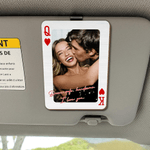 Personalised Wooden Couple Photo Frame Car Visor Clip with Initals and Text Car Accessories Birthday Anniversary Valentine's Day Gift for Couple