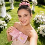 Personalized Multicolor Foldable Velvet Jewelry Roll Organizer with Name Travel Accessory Wedding Birthday Gift for Women