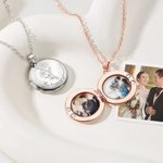 Collar relicario personalizado de flor de nacimiento con foto y nombre grabado regalo de cumpleaños y aniversario para mujeres