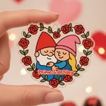 Personalized Dwarf Couple Rose Love Acrylic Ornament with Names Valentine's Day Anniversary Gift for Couple