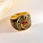 Anillo de sello de graduación personalizado con piedra de nacimiento y zodiaco nombre y texto grabados regalo de recuerdo para graduados