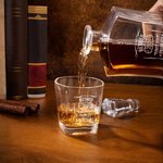 Personalised Vintage Wreath Retired Whiskey Decanter with Engraved Year Retirement Birthday Anniversary Gift for Men Whiskey Lovers