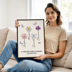 Personalized Crystal Birth Flower Canvas Painting Frame with Name and Text Birthday Gift Valentine's Day for Best Friend Girlfriend Mother