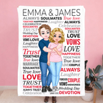 Couverture douce avec nom de couple Décoration d'intérieur Anniversaire Saint-Valentin Cadeau pour couple