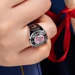 Anillo de sello de graduación personalizado con piedra de nacimiento y zodiaco nombre y texto grabados regalo de recuerdo para graduados