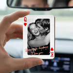 Personalised Wooden Couple Photo Frame Car Visor Clip with Initals and Text Car Accessories Birthday Anniversary Valentine's Day Gift for Couple