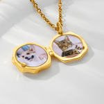 Personalised Pet Paw Print Pet Photo Necklace Birthday Memorial Gift for Pet Lovers Owners