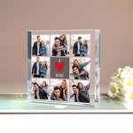 Te amo en cada momento - Placa acrílica cuadrada personalizada con collage de 8 fotos - Regalo de San Valentín y aniversario