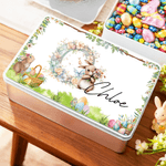 Boîte à biscuits de Pâques personnalisée avec nom et initiales Cadeau de Pâques pour enfants