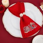 Personalized Heart Envelope 100% Cotton Red Napkin with Name Table Decor Valentine's Day Anniversary Gift for Girlfriends Couples