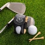 Gepersonaliseerd Meerkleurig Golfclub Ontwerp Golfbal & Teehouder Leren Etui met Naam Riemclip Draagbare Sportaccessoires Cadeau voor Golfspelers
