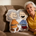 Personalised Romantic Cartoon Couple Die-Cut Soft Cushion with Names Home Decor Valentine's Day Anniversary Gift for Couple
