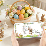 Boîte à biscuits de Pâques personnalisée avec nom et initiales Cadeau de Pâques pour enfants