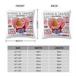 Personalised Love Fingerprint Hugging Cartoon Character Soft Cushion Cover with Names Valentine's Day Anniversary Gift for Couple