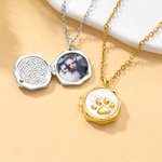 Personalised Pet Paw Print Pet Photo Necklace Birthday Memorial Gift for Pet Lovers Owners