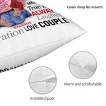 Personalised Love Fingerprint Hugging Cartoon Character Soft Cushion Cover with Names Valentine's Day Anniversary Gift for Couple