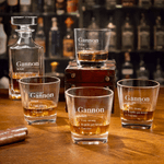 Personalized Four-Prism Whiskey Decanter with Name and Text Father's Day Birthday Gift for Fathers Husbands