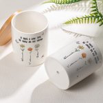 Personalised 1-5 Crystal Birth Flowers Butterfly Ceramic Planter Pot with Name and Bamboo Base Home Decor Anniversary Birthday Gift for Family Friends