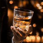 Personalized Four-Prism Whiskey Decanter with Name and Text Father's Day Birthday Gift for Fathers Husbands
