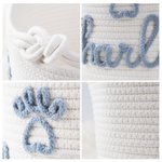 Personalised Cotton Rope Dog Cat Toy Storage Basket with Name and Pattern Pet Birthday Anniversary Gift for Pet Owner Lover