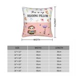 Personalisierte Geburt Blume Cartoon Lesen Charakter Multicolor Throw Kissenbezug mit Namen Home Decor Geburtstagsgeschenk für Familie Bücherwürmer