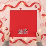 Personalized Heart Envelope 100% Cotton Red Napkin with Name Table Decor Valentine's Day Anniversary Gift for Girlfriends Couples