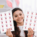 Set de 2 étiquettes autocollantes imperméables avec nom et photo pour les oeufs de lapin décorés pour la fête de Pâques pour la famille et les enfants