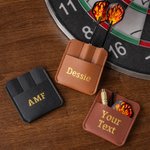 Personalized PU Leather Dart Case with Engraved Text and Holding 3 Darts Tournament Accessories Birthday Gift for Dart Lovers